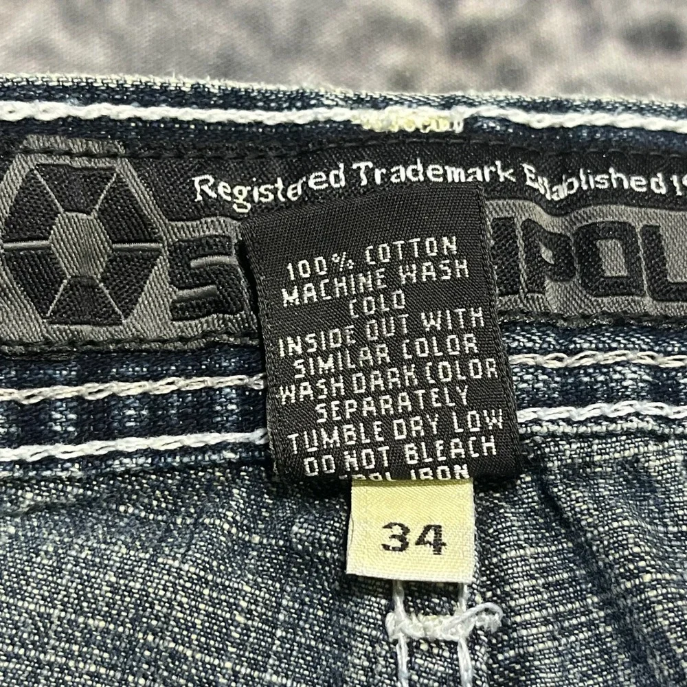 Vintage Southpole Jeans Mens 32x33 Blue Baggy Wide Leg Grunge Skater Y2K 2000s